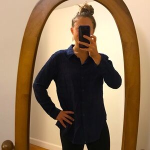 Navy blue button down